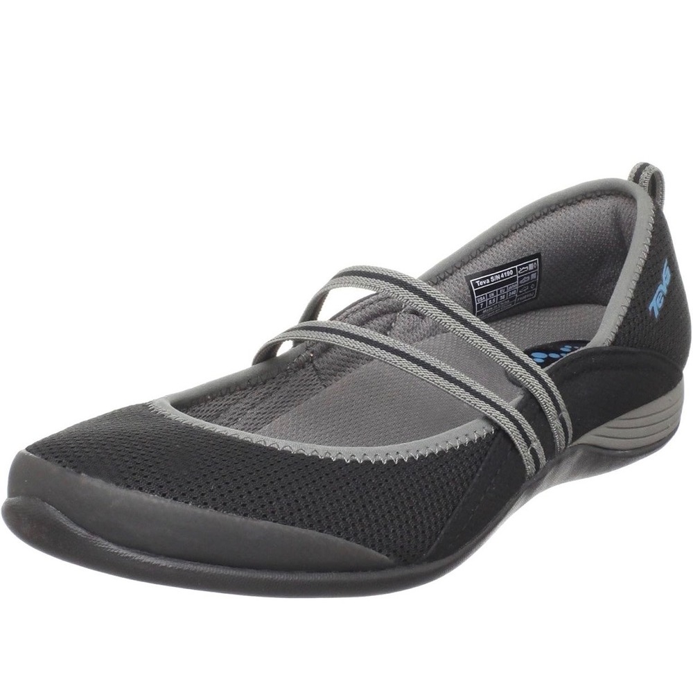Teva Niyama Mary Jane Flats Black Grey Mesh Yoga Shoes Womens 5.5